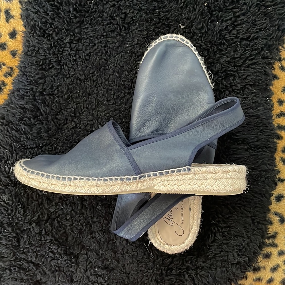 Classic Leather Navy Espadrille Slingback - Women Shoes - Picture 5 of 5